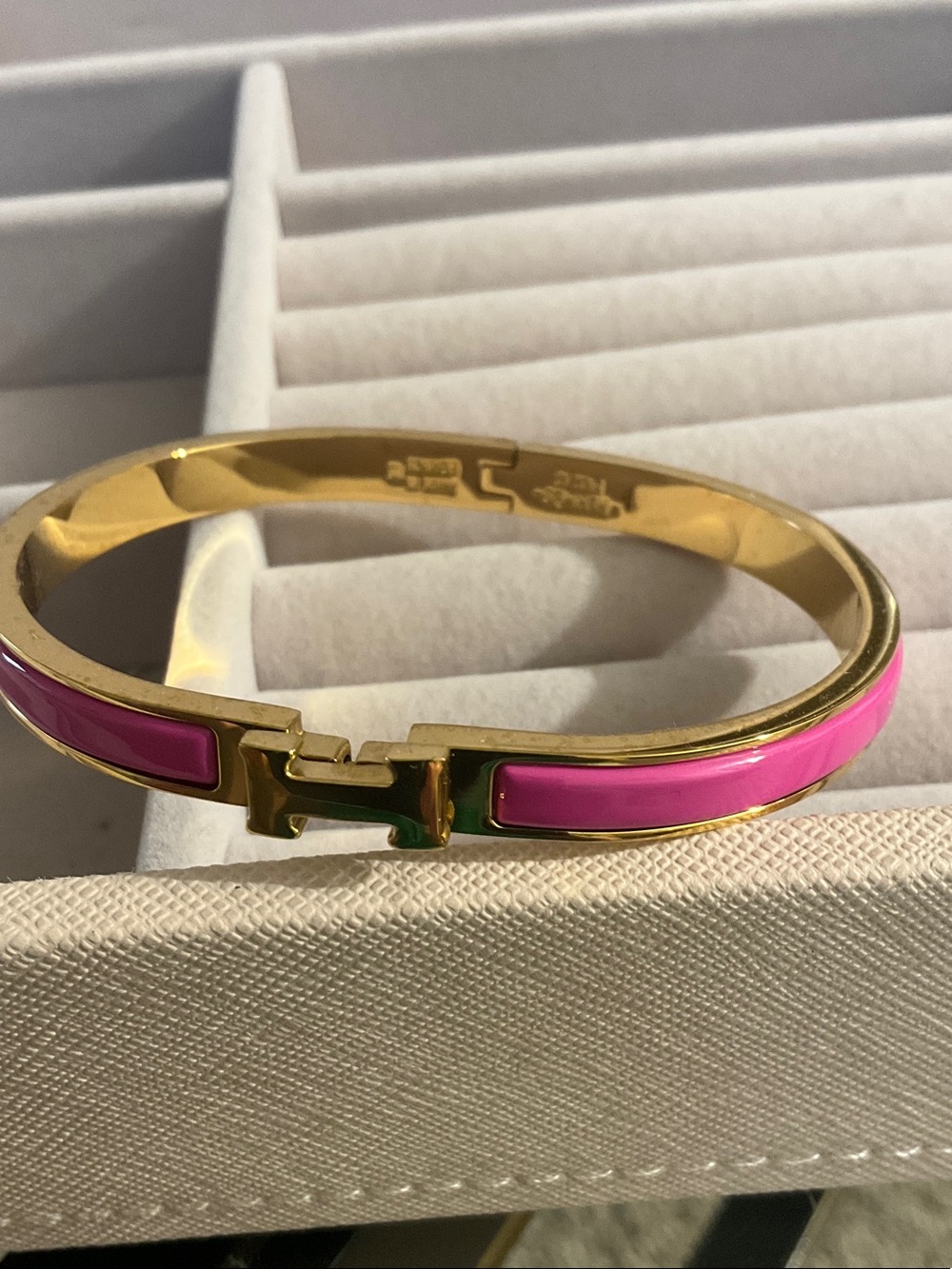 Nordstrom Gold-Tone Bracelet with Pink Enamel Accents
